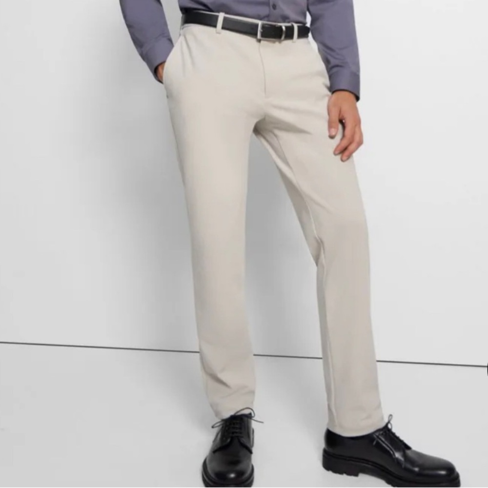 Theory Men's Precision Ponte Chinos in Light Beige Putty